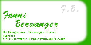 fanni berwanger business card